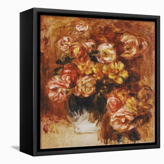 Vase of Roses; Vase De Roses-Pierre-Auguste Renoir-Framed Stretched Canvas