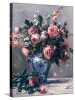Vase of Roses-Pierre-Auguste Renoir-Stretched Canvas