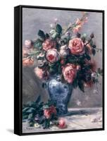 Vase of Roses-Pierre-Auguste Renoir-Framed Stretched Canvas