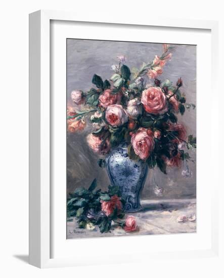 Vase of Roses-Pierre-Auguste Renoir-Framed Giclee Print