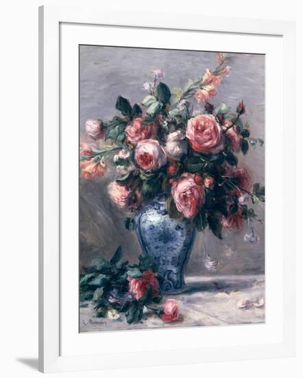 Vase of Roses-Pierre-Auguste Renoir-Framed Giclee Print