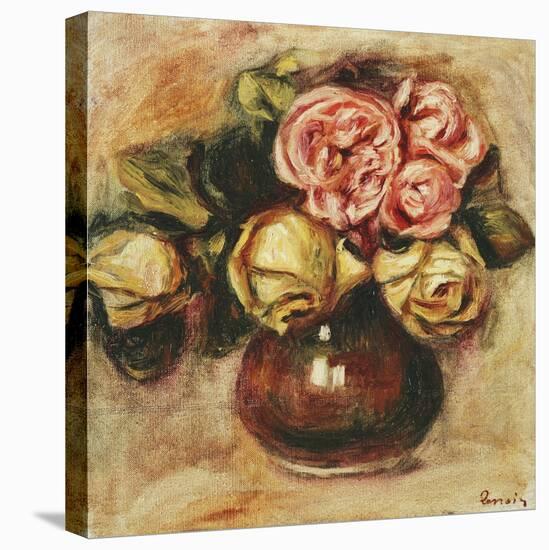 Vase of Roses-Pierre-Auguste Renoir-Stretched Canvas