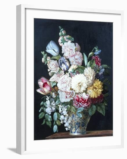 Vase of Summer Flowers-Alexandre-Francois Desportes-Framed Giclee Print