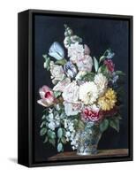 Vase of Summer Flowers-Alexandre-Francois Desportes-Framed Stretched Canvas