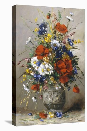 Vase of Summer Flowers-Eugene Petit-Stretched Canvas