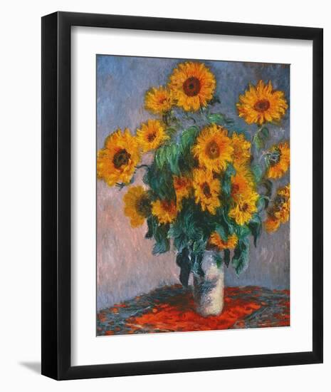 Vase of Sunflowers-Claude Monet-Framed Art Print