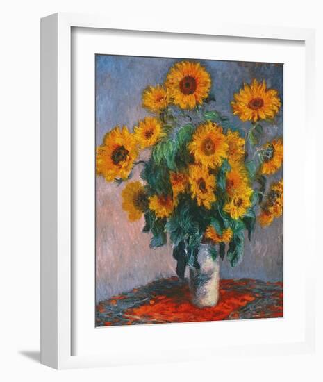 Vase of Sunflowers-Claude Monet-Framed Art Print