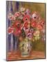 Vase of Tulips and Anemones, circa 1895-Pierre-Auguste Renoir-Mounted Premium Giclee Print