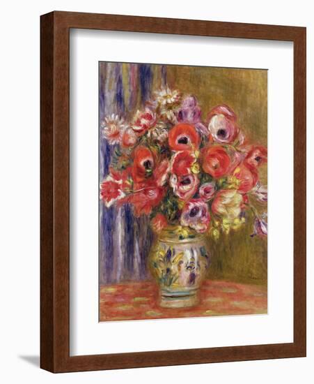 Vase of Tulips and Anemones, circa 1895-Pierre-Auguste Renoir-Framed Giclee Print