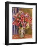 Vase of Tulips and Anemones, circa 1895-Pierre-Auguste Renoir-Framed Giclee Print