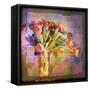 Vase of Tulips and Text-Colin Anderson-Framed Stretched Canvas