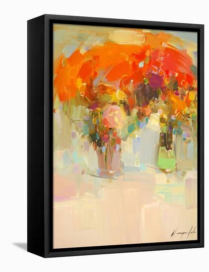 Vase of Yellow Flowers 1-Vahe Yeremyan-Framed Stretched Canvas