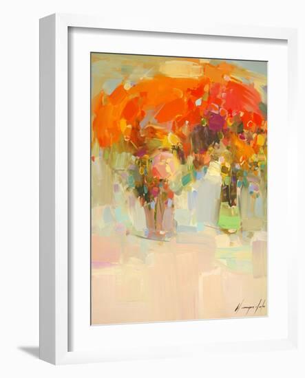 Vase of Yellow Flowers 1-Vahe Yeremyan-Framed Art Print