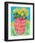 Vase of Yellow Roses-Deborah Cavenaugh-Framed Art Print