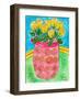 Vase of Yellow Roses-Deborah Cavenaugh-Framed Art Print