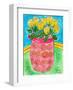 Vase of Yellow Roses-Deborah Cavenaugh-Framed Art Print