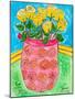 Vase of Yellow Roses-Deborah Cavenaugh-Mounted Art Print