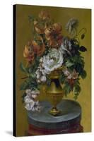 Vase on round table, Oil on canvas. MOLET.  ACADEMIA DE BELLAS ARTES DE SAN JORGE, BARCELONA, SPAIN-MOLET-Stretched Canvas