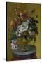 Vase on round table, Oil on canvas. MOLET.  ACADEMIA DE BELLAS ARTES DE SAN JORGE, BARCELONA, SPAIN-MOLET-Stretched Canvas