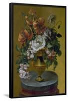 Vase on round table, Oil on canvas. MOLET.  ACADEMIA DE BELLAS ARTES DE SAN JORGE, BARCELONA, SPAIN-MOLET-Framed Poster