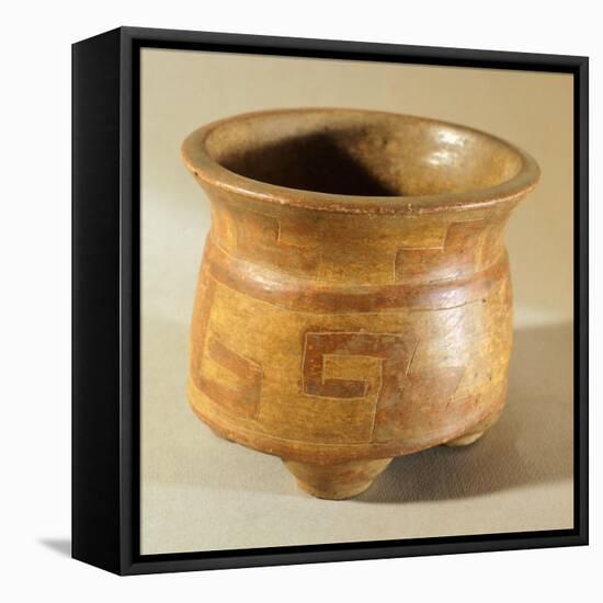 Vase Originating from El Salvador, Pre-Colombian Civilization-null-Framed Stretched Canvas