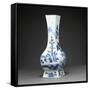 Vase quadrilatéral à décor de personnages et de paysage-null-Framed Stretched Canvas