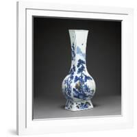Vase quadrilatéral à décor de personnages et de paysage-null-Framed Giclee Print