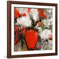 Vase rouge-Doris Savard-Framed Art Print