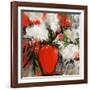 Vase rouge-Doris Savard-Framed Art Print