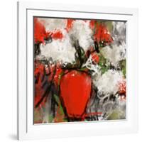 Vase rouge-Doris Savard-Framed Art Print