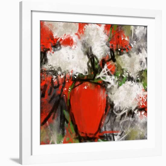 Vase rouge-Doris Savard-Framed Art Print