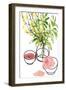 Vase, teacup, and rose-Rosana Laiz Garcia-Framed Giclee Print