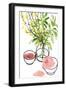 Vase, teacup, and rose-Rosana Laiz Garcia-Framed Giclee Print