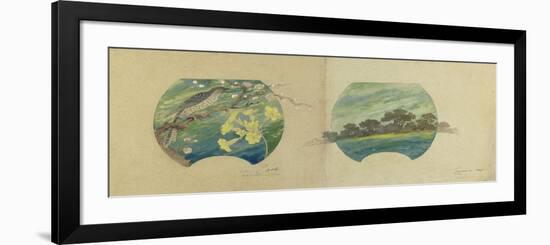 Vase Truncated Crescent. Bird on a Tree Branch Flowers-Emile Gallé-Framed Premium Giclee Print