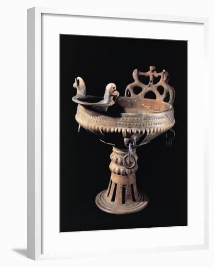 Vase with a Protome Featuring a Rams Head from Narce, Calcata, Viterbo Province-null-Framed Giclee Print