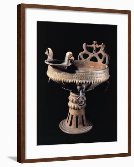 Vase with a Protome Featuring a Rams Head from Narce, Calcata, Viterbo Province-null-Framed Giclee Print