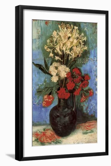 Vase with Carnations and Other Flowers, 1886-Vincent van Gogh-Framed Art Print