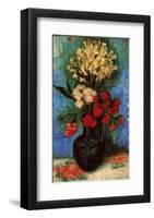 Vase with Carnations and Other Flowers, c.1886-Vincent van Gogh-Framed Giclee Print