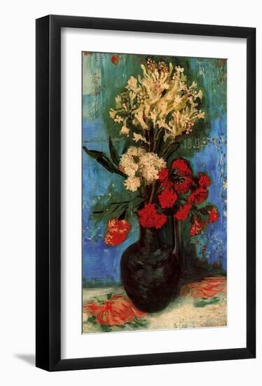 Vase with Carnations and Other Flowers, c.1886-Vincent van Gogh-Framed Giclee Print