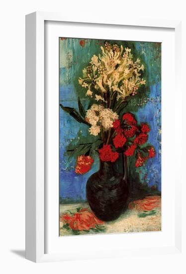 Vase with Carnations and Other Flowers, c.1886-Vincent van Gogh-Framed Giclee Print