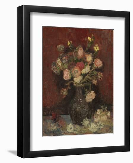 Vase with Chinese Asters and Gladioli, 1886-Vincent van Gogh-Framed Art Print