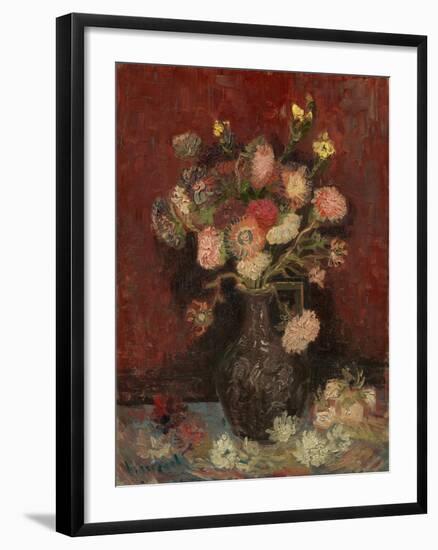 Vase with Chinese Asters and Gladioli, 1886-Vincent van Gogh-Framed Giclee Print