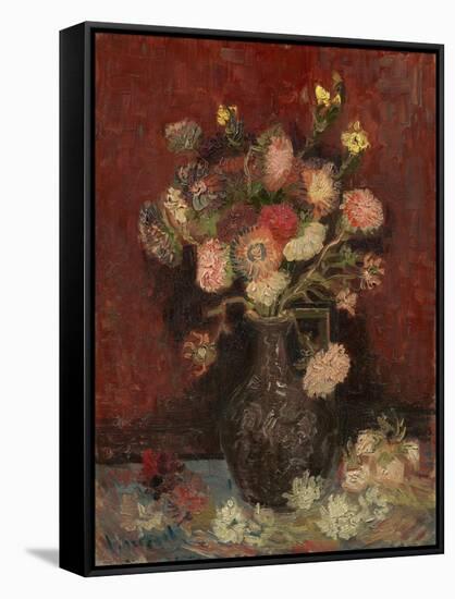 Vase with Chinese Asters and Gladioli, 1886-Vincent van Gogh-Framed Stretched Canvas