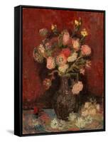 Vase with Chinese Asters and Gladioli-Vincent van Gogh-Framed Stretched Canvas