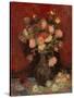 Vase with Chinese Asters and Gladioli-Vincent van Gogh-Stretched Canvas