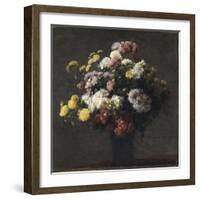 Vase with Chrysanthemums-Henri Fantin-Latour-Framed Giclee Print