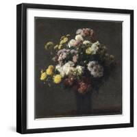 Vase with Chrysanthemums-Henri Fantin-Latour-Framed Giclee Print