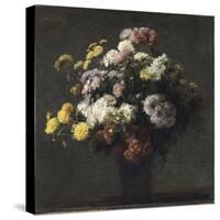 Vase with Chrysanthemums-Henri Fantin-Latour-Stretched Canvas