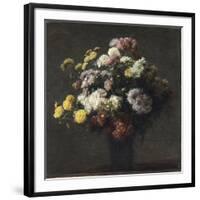 Vase with Chrysanthemums-Henri Fantin-Latour-Framed Giclee Print