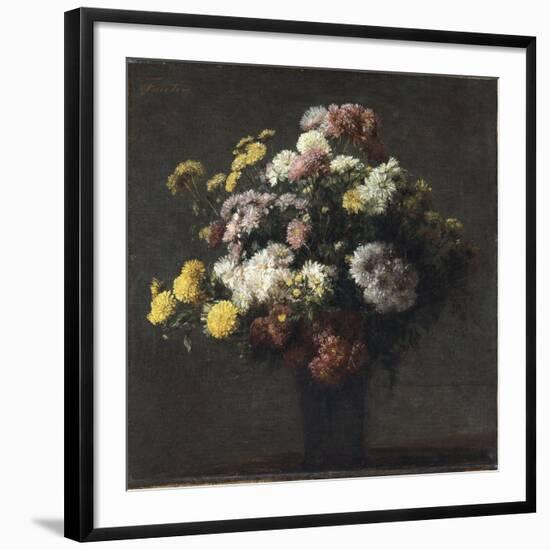 Vase with Chrysanthemums-Henri Fantin-Latour-Framed Giclee Print